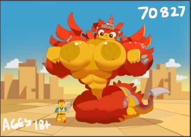 1boy 1girls 2023 absurd_res anthro areola big_breasts bovid breasts canid canine canis cat_girl catgirl clothing commoddity domestic_cat emmet_brickowski english_text exhibitionism felid feline felis female fish fur furry furry_female genitals hi_res horn huge_breasts huge_hips huge_thighs hyper hyper_breasts hyper_muscles lego macro male mammal muscles muscular muscular_anthro muscular_female nipple_dip nipples nude pussy simple_background sitting smile tail text the_lego_movie the_lego_movie_2:_the_second_part thick_thighs top_heavy topless topless_female ultrakatty unikitty unikitty! unikitty_(series) wide_hips