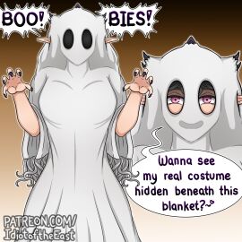 1girls big_breasts breasts chaos_(warhammer) chaos_god chaos_goddess dialogue elf_ears english_text female female_only halloween halloween_costume idiotoftheeast image_set purple_eyes slaanesh solo solo_female speech_bubble text warhammer_(franchise) warhammer_40k