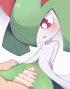 blush bodily_fluids cute_fangs duo erection female female_penetrated flat_chest flat_chested generation_3_pokemon genitals green_body hi_res himimi human human_on_humanoid human_penetrating human_penetrating_humanoid humanoid humanoid_penetrated interspecies kirlia male male/female male_penetrating male_penetrating_female mammal nintendo open_mouth penetration penile penile_penetration penis pokemon pokemon_(species) pussy red_body red_eyes sex simple_background sweat vaginal_penetration white_background white_body