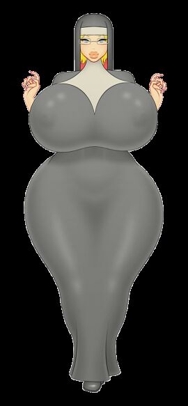 1girls akiranime animated ass black_outfit black_shoes blinking blonde_hair blue_eyes bouncing_breasts breasts buxom_breasts curvy curvy_body curvy_female curvy_figure female female_focus female_only glasses huge_ass huge_breasts luscious_lips massive_ass massive_breasts nipple_bulge nun nun_outfit painted_nails short_hair swaying_hips thick_thighs transparent_background voluptuous voluptuous_body voluptuous_female walking
