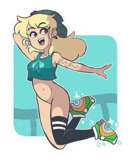 1girls amber_(dankafterdark) beanie bisexual_pride_colors bottomless dankafterdark female soap_shoes tame tanktop