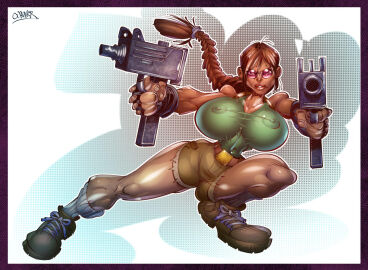 big_breasts breasts brown_hair busty curvy female gun huge_breasts lara_croft lara_croft_(classic) legs male nipples nipples_visible_through_clothing penis solo solo_female strong_legs thick_penis thick_thighs tomb_raider tomb_raider_(classic) visible_nipples wagner wide_hips