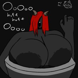 1boy 1boy1girl 1girls 2025 2d 2d_(artwork) areola areolae azazel_(the_binding_of_isaac) big_areola big_areolae big_breasts black_background black_body breasts breathing breathing_heavily color colored crossover demon demon_boy demon_girl demon_horns dialogue english_dialogue english_text eyes_covered fangs female frown hair hair_covering_eye hair_covering_eyes heavy_breathing horn horns huffing huge_breasts lilith_(the_binding_of_isaac) lilithgal long_hair male male/female naked naked_female no_sex nude nude_female offscreen_character offscreen_male open_eyes open_mouth reaching reaching_out reaching_through reaching_towards_another red_hair reference request sad shading short_hair simple_background simple_shading spooky text the_binding_of_isaac the_ring tv