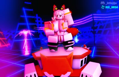 3d ass big_breasts breasts cyber_neko_edj_(tdx) edj_(tdx) eyes female fox fox_ears fox_girl fox_tail ktiiejiju_(artist) naked naked_female nipples pose pussy roblox roblox_game robloxian tower_defense_x white_body