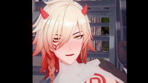 blush cuntboy filming gay gay_male gloves honkai:_star_rail horns hoyoverse innocent_expression lingerie mingbu31746 mydei_(honkai:_star_rail) no_sound peace_sign phainon_(honkai:_star_rail) phone selfie sex_tape standing standing_sex tagme video yaoi