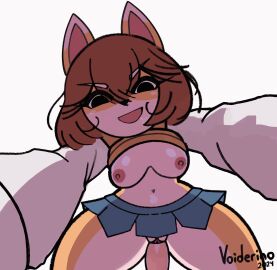 animated anthro areola black_eyes blue_bottomwear blue_clothing blue_skirt bottomwear bouncing_breasts breasts brown_hair bully_fox canid canine canis clothed clothing dipstick_ears domestic_dog ear_markings eyelashes female first_person_view fur genitals hair hi_res looking_at_viewer male male/female mammal multicolored_ears navel nipples no_underwear open_mouth open_smile original penetration pink_areola pink_nipples pussy raised_clothing raised_topwear sex short_hair simple_background skirt smile solo thick_thighs topwear vaginal_penetration vest voider_(artist) white_background white_body white_clothing white_fur white_topwear wide_hips yellow_body yellow_clothing yellow_fur yellow_topwear yellow_vest