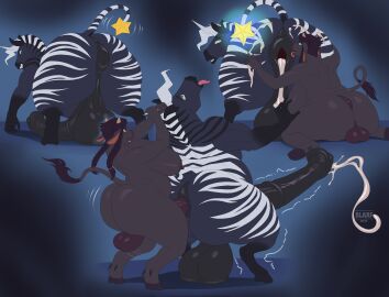 abstract_background absurd_res all_fours anal animal_genitalia animal_penis anthro anus ass balls bent_over big_anus big_balls big_breasts big_butt big_penis black_body blarf blue_eyes bodily_fluids bouncing_balls bovid bovine braided_hair breasts brown_eyes cattle cum cum_in_ass cum_inside cum_on_butt cumshot drooling duo ejaculation equid equine equine_anus equine_genitalia equine_penis eye_roll female floppy_ears from_behind_position gaping gaping_anus genital_fluids genitals grin gynomorph hair hi_res hooves horn horn_grab huge_balls huge_breasts huge_butt huge_cock humanoid hyper hyper_genitalia hyper_penis hypnosis hypnotic_eyes intersex intersex/male lakota_(blarf) leaking_cum looking_at_viewer looking_back looking_pleasured lure_(anatomy) male male/female mammal markings mind_control mohawk muscular mythological_creature mythological_equine mythology nipples nittoh oral overweight penis penis_on_ground puffy_anus purple_hair quiff_(hairstyle) rear_view rimming saliva sex sitting smile standing star striped_body stripes tagme tail tongue tongue_out unicorn zebra