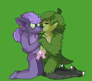 absurd_res anthro avian bird canid canine caustic_bubonic chujin_ketsukane duo fox frottage hand_holding hi_res making_out male male/male male_only mammal penile penis penises_touching sex slight_smile undertale undertale_(series) undertale_yellow