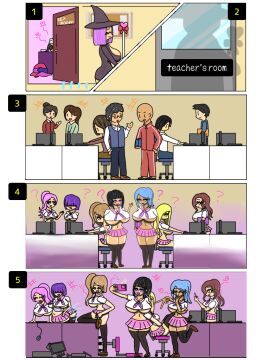 big_breasts bimbo bimbofication bimbofied black_hair blonde_hair blue_hair bob_cut brain_drain brainwashed brainwashing brat bratty breast_expansion breast_growth breast_growth_(enlargement) breasts breasts_bigger_than_head brown_hair color comic dumb dumbification female forced_transformation gender_transformation genderswap genderswap_(mtf) girly gyaru gyaru_gal gyarufication gyarufied hair_covering_eye huge_breasts identity_death intelligence_drain intelligence_loss iq_loss lesbian_sex long_hair male male_to_female massive_breasts masturbation mental_transformation mind_control miniskirt multiple_females multiple_girls orgy orgy_sex original original_character pantyhose peace_sign personality_change photo pink_hair ponytail purple_hair pussy rubbing_pussy rule_63 school_uniform schoolgirl senpuki14 sex sexually_suggestive short_hair simple_shading straight_hair stupid teacher teacher_and_student thick_thighs thighhighs thighs tight_clothing tight_fit transformation wardrobe_malfunction witch witch_costume witch_hat yuri