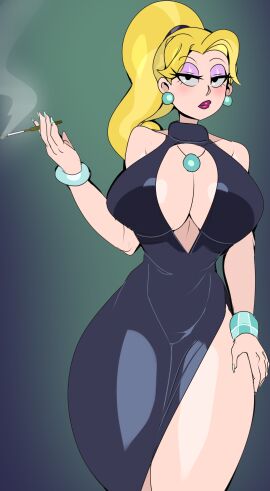 1girls 20th_century_studios american_dad big_breasts blonde_hair breasts captain_kirb captain_kirb_(sfw) cleavage disney female female_only francine_smith huge_breasts large_breasts long_hair milf official_alternate_costume official_alternate_hairstyle ponytail sexpun_t'come solo