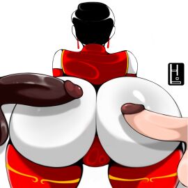 ass ass_focus ass_view big_ass big_butt big_dicks chinese chinese_clothes covered_pussy covering dicks female htetlin male milf oc original original_character penis pov pussy red_clothing showing_ass showing_off white_dick
