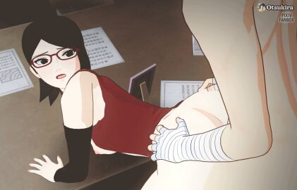 3d animated black_hair blush boruto:_naruto_next_generations doggy_style female gif glasses moan moaning naruto naruto_(series) open_mouth otsukira pussy sarada_uchiha tagme uzumaki_naruto vaginal_penetration young younger_female
