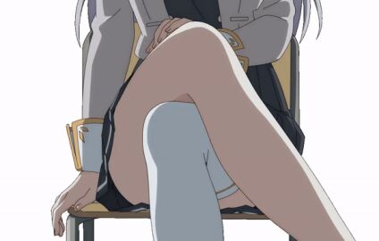 alisa_mikhailovna_kujou animated arms_at_sides barefoot black_skirt crossed_legs faithful_to_the_anime feet female fingernails foot_focus grey_jacket hand_on_own_knee jacket kneehighs long_hair lower_body miniskirt official_art on_chair pleated_skirt russian_female school_uniform single_thighhigh sitting skirt socks thighhighs thighs toes tokidoki_bosotto_russian_de_dereru_tonari_no_alya-san white_thighhighs