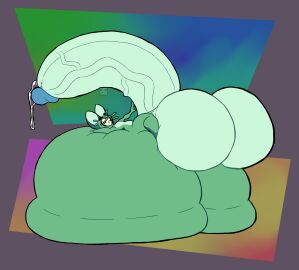 abstract_background absurd_res alien animal_humanoid anthro ass balls belly big_ass big_balls big_butt big_penis bodily_fluids cephalopod cephalopod_humanoid coleoid colored_line_art countershade_belly countershading dumbo_(iaredumbo) eyebrows eyelashes fangs femboy finger_on_penis genital_fluids genitals green_body green_skin grin hand_behind_head hi_res huge_ass huge_balls huge_butt huge_cock huge_gyatt humanoid hyper hyper_ass hyper_balls hyper_butt hyper_genitalia hyper_penis leaking_precum leg_markings looking_at_viewer male marine marine_humanoid markings mollusk mollusk_humanoid octopodiform octopus octopus_humanoid penis precum resting_on_butt signature smile socks_(marking) solo teeth thatdawgmurray thick_eyebrows thick_thighs toony vein veiny_penis watermark whiskers