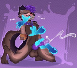 2024 ambiguous_gender anatomically_correct anatomically_correct_genitalia anatomically_correct_penis animal_genitalia animal_penis anthro balls big_penis biped blush bodily_fluids bondage bound brown_body brown_fur bunthefen canid canine canine_genitalia canine_penis canis claws clenched_teeth collar cum cumshot dark_body dark_fur digitigrade disembodied_hand domestic_dog ejaculation english_text erection eyewear fur genital_fluids genitals german_shepherd ghost_hands glasses group hair handjob herding_dog hi_res hindpaw kneeling knot male male/ambiguous male_anthro male_focus mammal moan nude orgasm pastoral_dog paws penile penis petting purple_body purple_fur purple_hair purple_penis restraints rope rydgedshep sex shaded shaking slim solo_focus spots submissive submissive_male tail teeth text toe_claws trembling