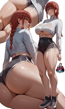 1girls ass big_ass chainsaw_man makima_(chainsaw_man) red_eyes red_hair santigod4k sleeping solo