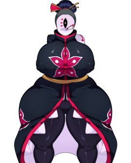 1girls 2d 2d_(artwork) ame_momos brawl_stars breasts female female_focus female_only huge_breasts japanese japanese_clothes nipples shukuteki_tara tara_(brawl_stars) transparent_background