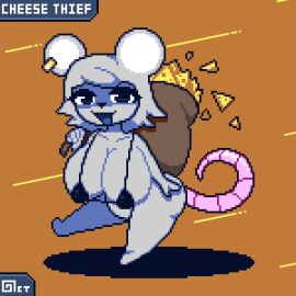 1girls animated anthro ass bikini breasts cheese chubby ear_piercing female female_only furry hanging_breasts huge_ass huge_breasts micro_bikini mouse mouse_ears mouse_girl octotron2000 piercing pixel_art plump shortstack solo solo_female thick_thighs wide_hips