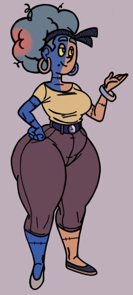 1girls 2024 afro anonymous_onryo ass back big_ass big_breasts big_butt black_hair blue_skin boner bottom_heavy breasts collect_(anonymous_onryo) curvaceous curvy curvy_body curvy_figure curvy_hips curvy_male dark-skinned_female dark_skin draw_over earrings female female_only feminine feminine_body hands_on_ass headband hoop_earrings hooves huge_ass huge_butt huge_thighs large_ass light_blue_hair male milf model_sheet mole mole_under_mouth panties_visible_through_clothing pantylines presenting presenting_ass rotation seductive seductive_look seductive_smile simple_background smile solo stitches tagme taking_clothes_off tattoo thick thick_thighs thighs villain voluptuous_male wappah_(style) wide_hips wide_thighs yellow_skin