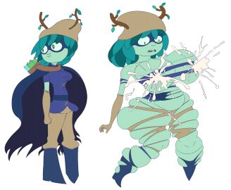 1boy adventure_time arrow_(projectile) ass ass_expansion belly blue_hair boots breast_expansion breasts brown_gloves cartoon_network clothing clothing_rupture colored_skin confusion elemental_creature extreme_content female female_only feral footwear genital_fluids gloves green_body green_eyes green_hair green_skin hat headwear high_resolution hourglass_expansion hourglass_figure huge_ass huge_breasts huntress_wizard hyper_ass inflation lactation large_ass large_breasts leaf limited_visibility male milk multiple_views outdoors plant quiver semen simple_background snork760 standing thick_thighs thighs torn_clothes transformation very_high_resolution white_background wide_hips