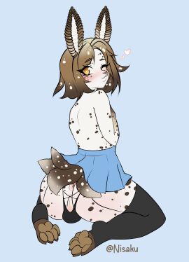 absurd_res anthro anus anus_focus aquatic_gastropod ass balls big_ass big_butt blush clothing feet femboy foot_fetish gastropod genitals heart_symbol hi_res jorunna_parva legwear male marine mollusk nisaku nudibranch paws sea_slug seabunny skirt_only slug solo stockings thong underwear