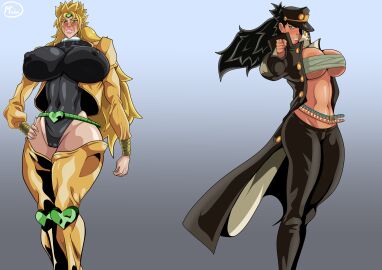 1boy 1girls ass big_ass big_breasts breasts bust busty chest curvaceous curvy curvy_figure digital_media_(artwork) dio_brando female female_focus hair hips hourglass_figure huge_ass huge_breasts humanoid jojo's_bizarre_adventure jotaro_kujo large_ass large_breasts legs light-skinned_female light-skinned_male light_skin male male/female mature mature_female mr.moudan mr.moundan rule_63 slim_waist stardust_crusaders straight thick thick_hips thick_legs thick_thighs thighs top_heavy vampire vampire_girl vampiress voluptuous voluptuous_female waist wide_hips