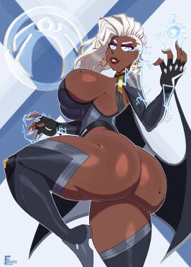 1girls 2d african african_female ass big_ass big_breasts black_female breasts bubble_ass bubble_butt busty dark-skinned_female dark_skin fat_ass female female_only huge_ass large_ass looking_at_viewer looking_back marvel marvel_comics marvel_rivals png solo storm_(marvel_rivals) storm_(x-men) thick_ass x-men zrfurious