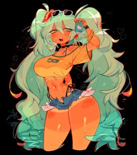 1girls ass big_ass big_breasts big_thighs bimbo black_background blue_eyes blue_hair brazil brazilian brazilian_female brazilian_miku breasts choker clothed crop_top cyan_eyes cyan_hair earrings female female_only hair_ornament hatsune_miku hourglass_figure huge_ass huge_breasts huge_thighs jewelry latin_american_hatsune_miku_(meme) latina long_hair looking_at_viewer navel necklace shirt shorts solo solo_female sweat sweatdrop sweating tagme tan tan_body tan_skin tanline thick_hips thick_thighs thighs thong thunder_thighs tight_clothing twintails usa37107692 very_long_hair vocaloid wide_hips yellow_shirt