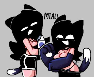 1girls 2d :d arcaned_roses black_hair black_pants cat_ears cat_girl cat_paws cat_tail catgirl female female_only grey_panties light-skinned_female light_skin long_hair milk milk_carton multiple_views mystery_(roses_arcaned) no_bra roses_arcaned solo tagme text white_shirt