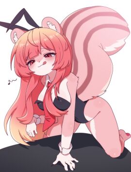 :3 :q acorn_bomb bunnysuit female leotard licking_lips long_hair namuta tagme