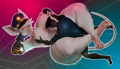 1boy 1girls 3d 3d_(artwork) anthro anthro_female big_breasts bigger_female breasts dark-skinned_male female furry furry_female height_difference human human_male human_male_on_anthro_female large_boobs large_breasts larger_female male mechanicalstage officer_flint officer_flint_(foretbwat) police police_hat police_officer police_uniform policewoman rat_girl ratgirl sex shorter_male size_difference smaller_male