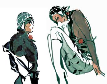 1boy bondage clothing fully_clothed guido_mista jojo's_bizarre_adventure male male_only robobesito slight_bondage solo vento_aureo