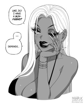 1girls :p big_breasts bimbo bimbo_lips black_and_white blonde_female blonde_hair bracelets breasts brittany_(fellatrix) cleavage dated ear_piercings earrings eyebrows_visible_through_hair fellatrix female female_only flirting flirting_with_viewer hand_on_cheek hoop_earrings hoop_earrings_oversized jewelry licking_lips lipstick long_eyelashes long_hair long_nails makeup saliva saliva_drip solo straight_hair tagme tan_body tank_top tanned tongue tongue_out voluptuous voluptuous_female web_address white_background winking winking_at_viewer