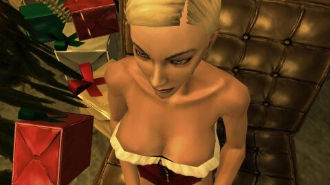 3d blonde_hair breasts christmas christmas_outfit corset female hitman hitman_blood_money io-interactive screenshot sexy short_hair video_games white_skin
