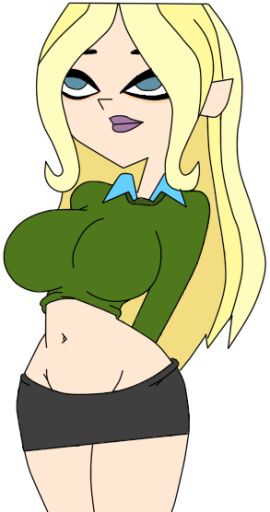 1girls blonde blonde-haired_female blonde_female blonde_hair blue_eyes breasts clothed curvaceous dawn_(tdi) female female_only huge_breasts large_breasts long_hair midriff navel shirt shirt_lift skirt solo topwear total_drama:_revenge_of_the_island total_drama_(series) total_drama_island vanilladream34 white_background
