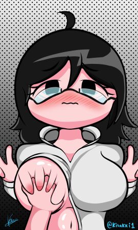 big_breasts boyfriend_(friday_night_funkin) breast_grab breasts cute cyber_sensation female friday_night_funkin friday_night_funkin_mod glasses kisakki sexual_harassment shy taeyai talia_(taeyai)