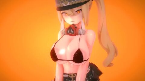 1girls 3d animated areolae big_breasts blonde_hair bouncing_breasts bra breasts cleavage disgusted female female_only helmet koikatsu large_breasts light-skinned_female light_skin looking_at_viewer luciana_de_montefio omletsu_gohan red_eyes side_ponytail solo tagme tied_hair video zenless_zone_zero