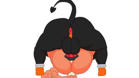 animated backsack balls ballsack big_balls canine canine_genitalia canine_penis canine_pussy female feral fox houndoom male mating_press penis pokemon pokemon_(species) pussy vulpix white_background