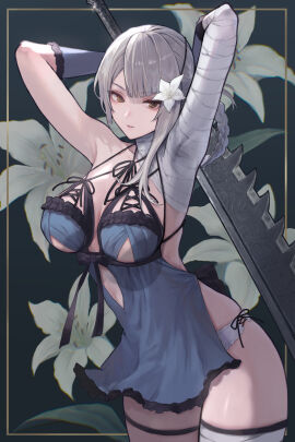 2d kaine_(nier) nier_replicant shep_(user_uzrg8474) tagme white_hair