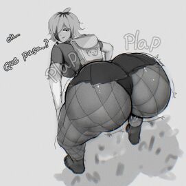 1girls ass ass_bigger_than_head backpack big_ass big_butt bubble_ass bubble_butt clapping_ass clapping_cheeks clothed clothing fat_ass female fishnet_clothing fishnet_stockings fishnets hair_over_one_eye hispanic hispanic_virtual_youtuber huge_ass iake latam_virtual_youtuber neneefthy panties short_hair short_skirt sketch skirt spanish spanish_text thick_thighs throwing_it_back twerk twerking virtual_youtuber vtuber wet wide_hips