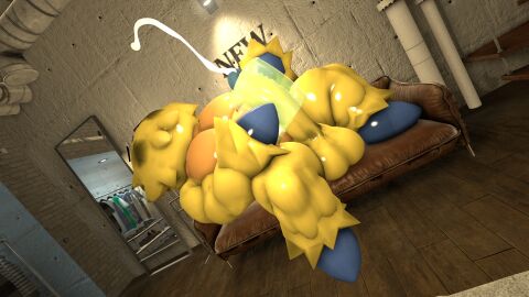 1boy 3d abs balls bara black_eyes brick_wall colored_skin completely_nude cum cup erection full_body furry furry_male holding indoors joltik lying_on_back male male_focus male_only mightyk7 mug muscular muscular_male navel night nintendo nude pectorals penis pokemon pokemon_(species) pokémon_(species) shiny_skin sky solo testicles thick_thighs thighs uncensored veins veiny_penis window wooden_floor yaoi yellow_fur yellow_skin