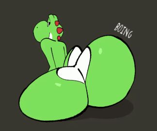 animated anthro ass ass_focus ass_jiggle bedroom_eyes bouncing_ass femboy green_yoshi jiggle jiggling_ass komdog komponi looking_at_viewer loop looping_animation male male_only mario_(series) nintendo onomatopoeia shaking_ass shaking_butt smile smirk yoshi