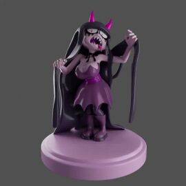 3d alien alien_girl animated busty demon demon_girl demon_horns female female_focus goth goth_girl hourglass_figure monica_(inker_comics) silked3d tagme video wide_hips