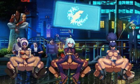 3boys 3girls cowgirl cowgirl_pose cowgirl_position diana_diamond foxy_(kof) fucked_together k' kim_kaphwan king_of_fighters_xiii kula_diamond kyo_kusanagi m.u.g.e.n mugenspriteslover orgy orgy_sex snk sprite_art the_king_of_fighters