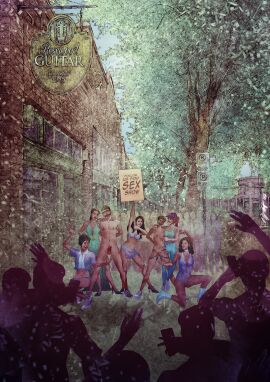 1boy 6+girls arms_behind_back ball_gag balls bi_domination bisexual bondage breasts cfnf cfnm clothed_female_nude_female clothed_female_nude_male crowd crowd_watching dilation_belt e.l._(artist) erection female femdom femsub full_body gag gentle_femdom glasses hayley_williams high_heels lezdom male male_and_female_subs malesub marina_diamandis multiple_females multiple_girls multiple_subs naked_footwear naked_glasses naked_shoes naked_sneakers nude on_one_knee outdoors paramore penis performance_art public public_nudity pussy ren_(e.l.) rob_(e.l.) robyn_adele_anderson shoes signboard sneakers spread_pussy standing straight street tree uncensored