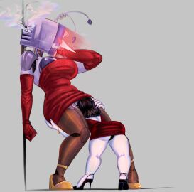 2025 2girls against_wall antennae ass blush breasts butt clothed clothed_female clothes clothing color colored cunnilingus deltarune deltarune_chapter_2 deltarune_chapter_3 digital_drawing_(artwork) digital_media_(artwork) dress female female/female female_only genderswap_(mtf) gloves hi_res high_heels high_resolution highres lesbian_sex metallic_body oral oral_sex panty_peek pantyhose pointy_nose robot robot_girl robot_humanoid robot_joints rule_63 sex shoes short_dress size_difference spamton_g_spamton standing tenna_(deltarune) thighs tv tv_head yuri