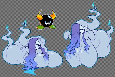 1girls 2d 2d_(artwork) ass boo_guy breasts bully_(mario) busty female ghost_girl huge_breasts mario_(series) mario_and_luigi_(series) shy_gal submarichamomi2 super_mario_64