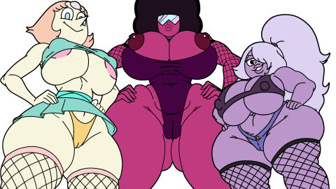 3girls 3milfs amethyst_(steven_universe) big_breasts bimbo bimbo_body blackmorty_(artist) breasts cameltoe curvy curvy_figure female fishnets garnet_(steven_universe) hands_on_hips huge_breasts looking_at_viewer milf milfs nipple_piercing nipples nipples_visible_through_clothing pearl_(steven_universe) piercing pussy revealing_clothes steven_universe thick thick_body thick_female thick_thighs voluptuous voluptuous_female wide_hips