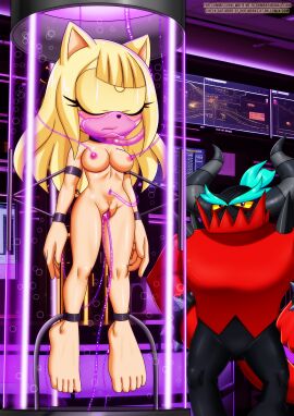 1girls anesthesia anthro anthropomorphic barefoot bbmbbf belly_button blonde-haired_female blonde_fur blonde_hair blue_eyes breasts breathing_mask captured captured_female captured_heroine computer_monitor deadly_six defeated_heroine exposed_anus exposed_breasts exposed_feet exposed_nipples exposed_pussy fangs feet female glass hedgehog humanoid_feet injection injection_on_nipple laboratory laboratory_equipment laboratory_tank light-skinned_female light_skin liquid looking_at_viewer machine madeline_the_hedgehog male mobian mobian_(species) mobian_hedgehog mobius_unleashed naked naked_female needle nipples nude object_insertion original_character oxygen_mask palcomix peach_pussy pietros_secret_club pussy restrained restrained_arms restraints sega simple_background sleeping soles sonic_(series) sonic_fan_characters sonic_oc sonic_the_hedgehog_(series) stasis_chamber stasis_tank stationary_restraints tail teenage_female teenager toe_scrunch toes toes_scrunch tubetop unconscious unconscious_female underwear water zavok zeti_(species)