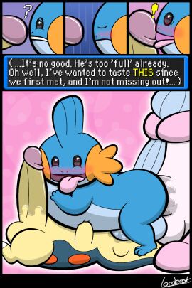 2020 3_fingers 3_toes 4_panel_comic 69_position anal anal_sex anthro anthro_on_anthro ass balls black_border black_eyes blue_background blue_balls blue_body blue_fur blue_skin blush border bulge closed_eyes cyndaquil ellipsis english_text erection exclamation_point extreme_size_difference face_on_penis feet fellatio fingers fur generation_2_pokemon generation_3_pokemon genitals glans glans_lick group guildmaster_wigglytuff heart_eyes heart_symbol hi_res humanoid_genitalia humanoid_penis licking looking_pleasured lorderat loving_gaze lying male male/male male_penetrated male_penetrating male_penetrating_male mudkip multicolored_body multicolored_fur nintendo on_back oral oral_penetration penetration penile penile_penetration penis penis_in_ass penis_lick penis_on_face pink_background pink_body pink_fur pink_glans pokemon pokemon_(species) pokemon_mystery_dungeon purple_background question_mark ridiculous_fit sequence sex side_view signature simple_background size_difference spike_chunsoft stepping_on_face stomach_bulge tail tail_pull teeth text toes tongue tongue_out trio two-tone_body two-tone_fur yellow_balls yellow_body yellow_fur